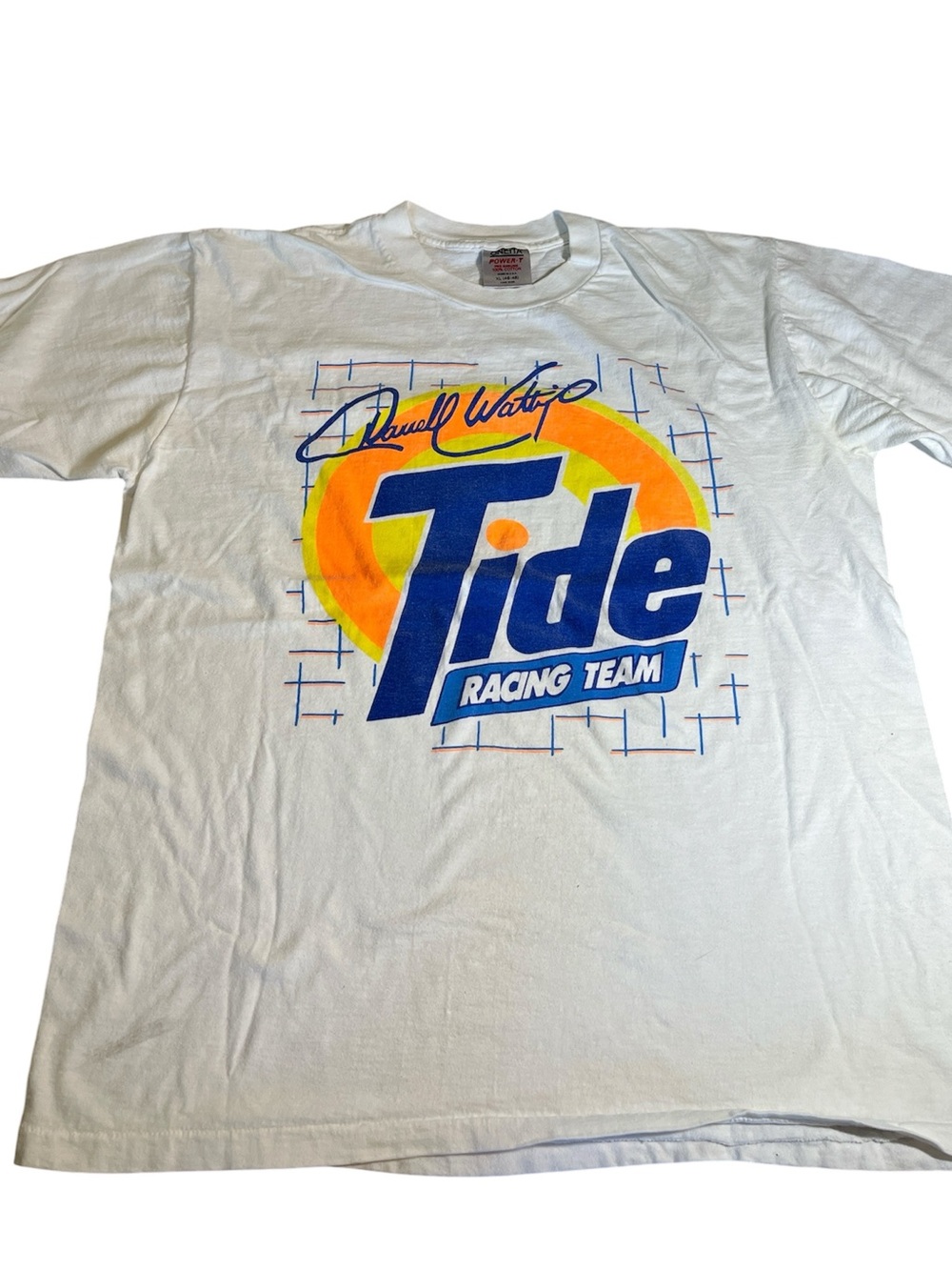 Vintage NASCAR T-shirt graphic
Tide Racing Team
Darrell Waltrip's signature